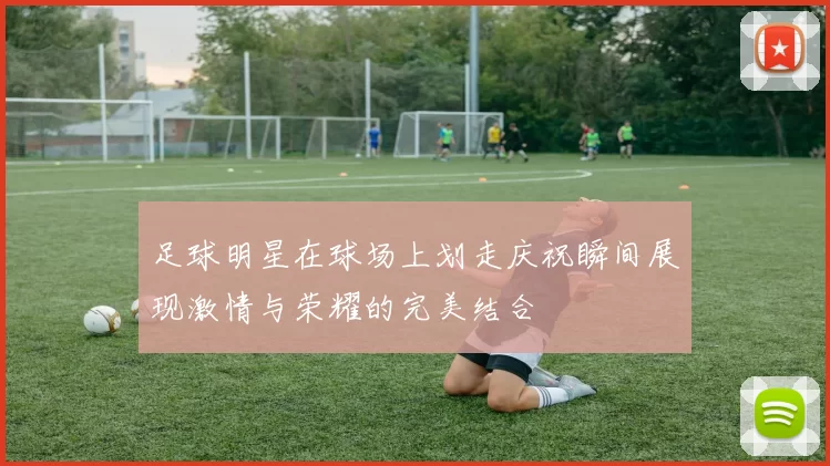 足球明星在球场上划走庆祝瞬间展现激情与荣耀的完美结合